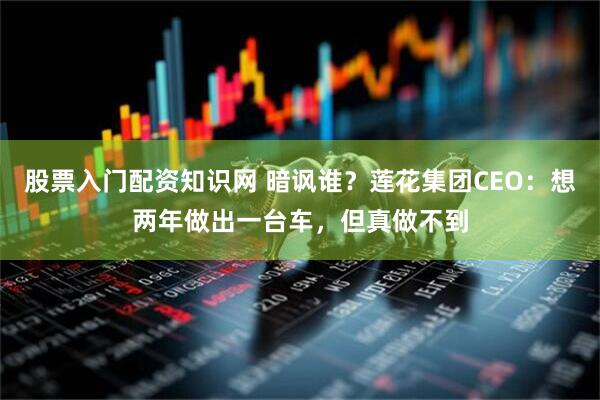 股票入门配资知识网 暗讽谁？莲花集团CEO：想两年做出一台车，但真做不到